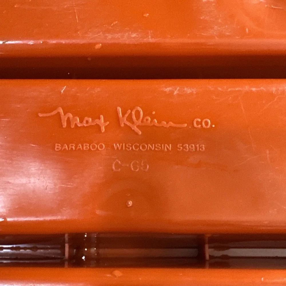 Vintage MCM Max Klein C65 Cutlery Silverware Drawer Organizer Burnt Orange Retro